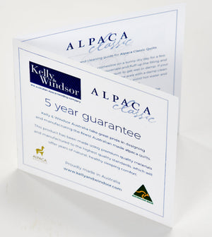 Alpaca Classic doona quilt quality guarantee